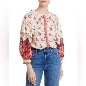 NWOT Kobi Halperin Boho floral print button down festival top blouse M